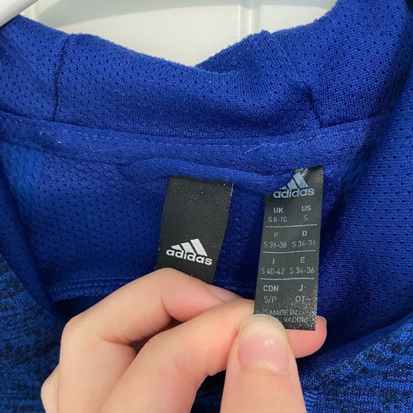 EUC | Adidas women’s dark blue black climawarm‎ logo active hoodie — small - Picture 4 of 7